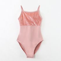 Childrens dance clothes girls body suits ballet practice clothes summer suspenders velvet dance clothes professional examination body clothes