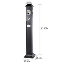 Mall vertical cigarette butt column stainless steel smoke-out bucket outdoor smoking area ashtray outdoor smoking trash can