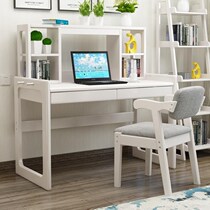 Nordic solid wood desk home Japanese bedroom writing desk student simple color small household log desktop computer desk