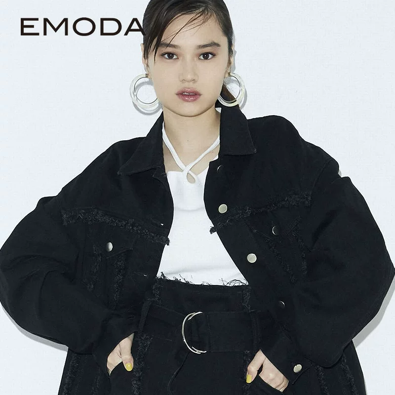 Джинсовая куртка модного бренда EMODA, корейский стиль
