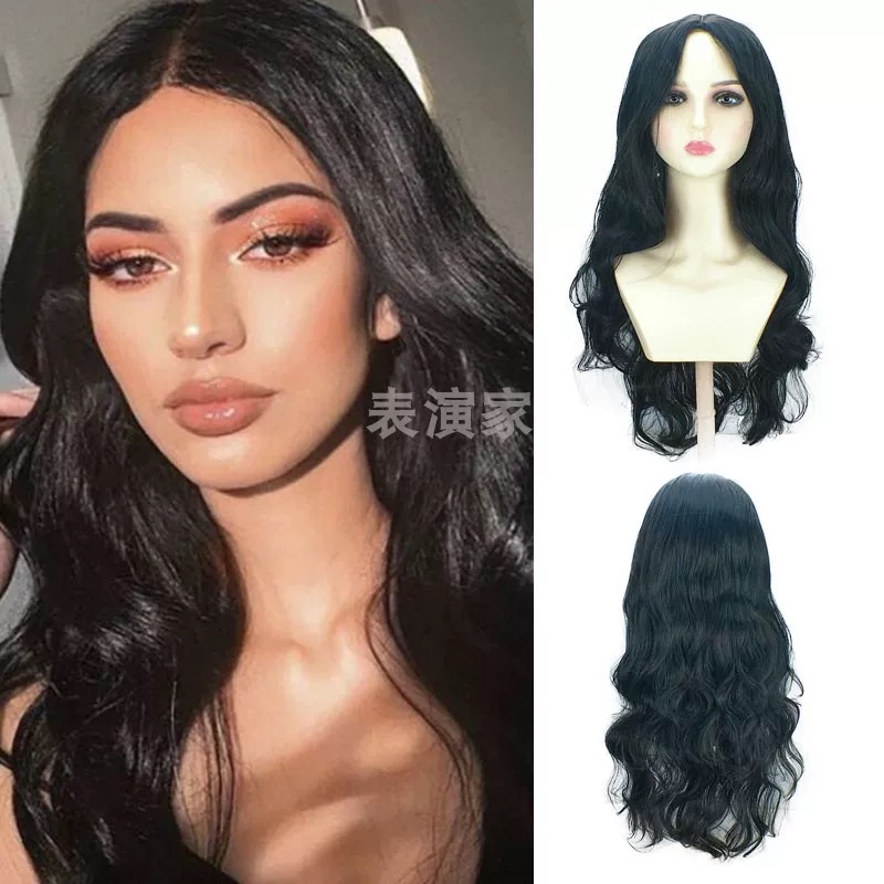 African Cross-Border Wigs for Women, Long Curly Hair with a Middle Parting, European and American Fashion Synthetic Hair, Large Wavy Long Hair, Trendy Performance Wigs African Cross-Border Wigs for Women, Long Curly Hair with a Middle Parting, European and American Fashion Synthetic Hair, Large Wavy Long Hair, Trendy Performance Wigs