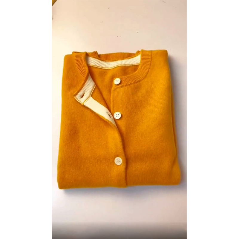 European-Style Pumpkin Orange Soft Raccoon Fur Knit Cardigan for Women, Autumn Lazy Style Chunky Knit Chanel-Style Sweater Coat