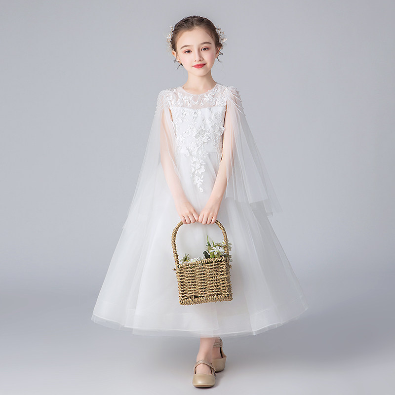 Girl Princess Dress Flower Girl Dress Fluffy Yarn Children Little Host Walking Show Girl Foreign Pianos Act Out Summer