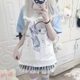 Оригинальная японская милая летняя футболка с коротким рукавом