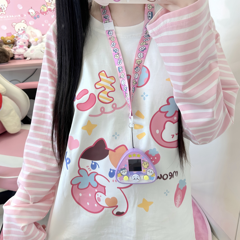 Qiuqiu LAOSHU Japanese-Style Cute Striped Soft Girl Autumn New Thin Versatile Long-Sleeve T-Shirt Qiuqiu LAOSHU Japanese-Style Cute Striped Soft Girl Autumn New Thin Versatile Long-Sleeve T-Shirt