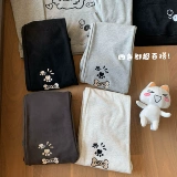 Японские милые флисовые штаны, с вышивкой, свободный прямой крой