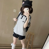 Оригинальные летние спортивные милые универсальные японские нарукавники для отдыха, комплект, воротник поло, короткий рукав