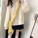 Оригинальная японская милая толстовка с капюшоном для школьников, флисовый лонгслив, мультяшная куртка