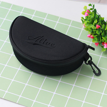Oversized sunglasses case anti-pressure storage goggles box goggles box sunglasses box Black convenient sports mirror thick zipper