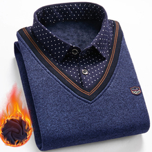 【汤督】中老年假两件保暖针织打底衫