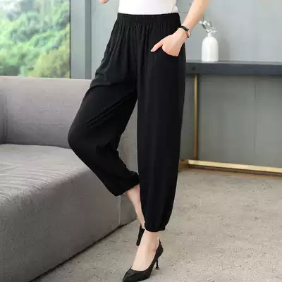 Middle-aged and elderly mother bloomers elderly summer casual pajama pants thin cotton loose large size mother home pants