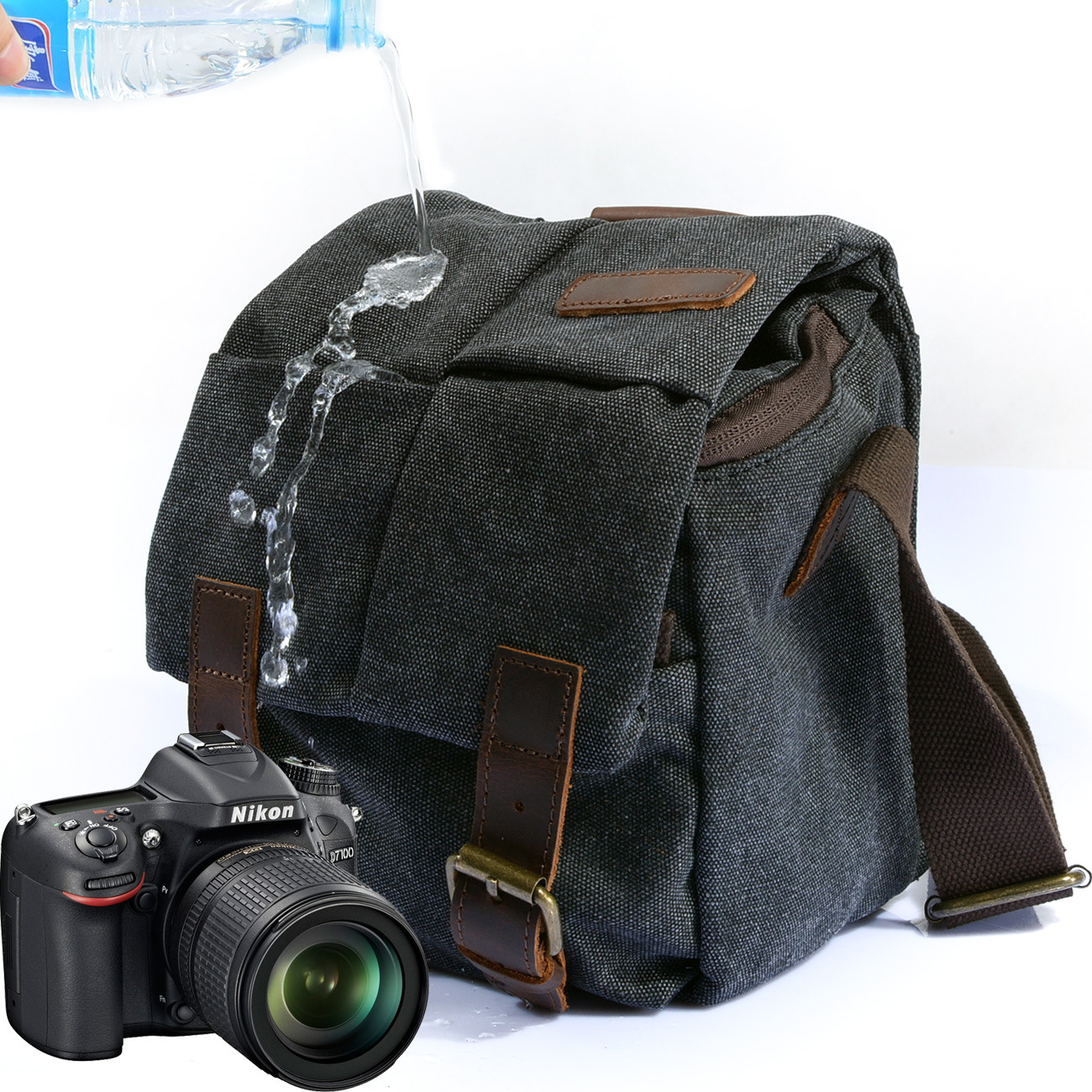 Cross-border Sail Bag for men and women Slanted Satchel Single Shoulder Retro Photographic Bag Waterproof Microsheet Anti-Moisture Camera Bag-Taobao