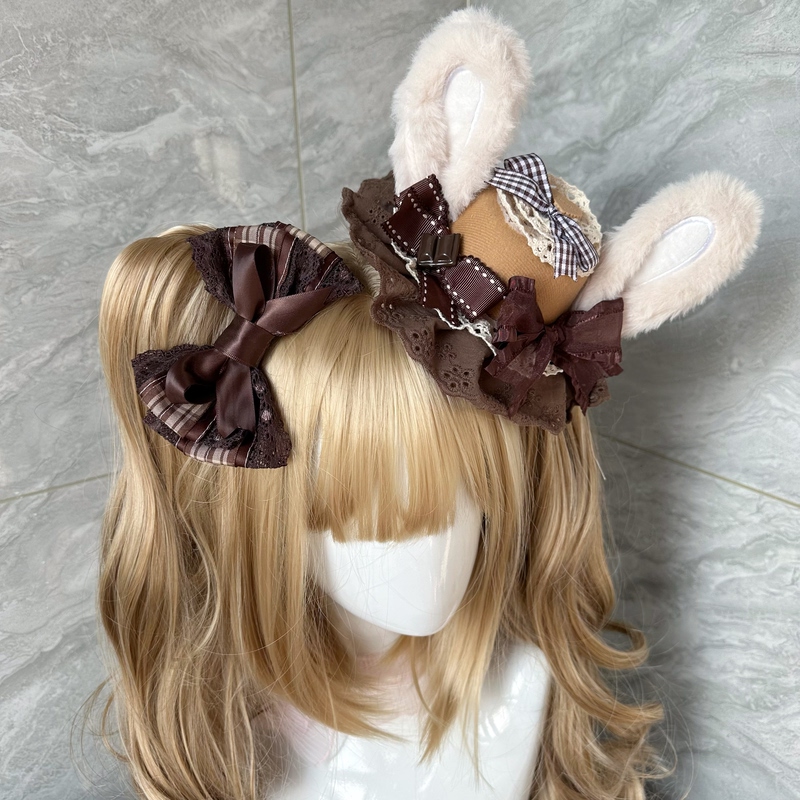 Sugar Coco Original Lolita Brown Rabbit Ear Hat Cupcake Accessories Hair Accessories Tiramisu Headwear Cute