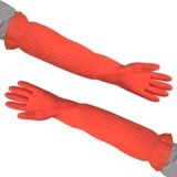 Сверхдлинные длинные водонепроницаемые перчатки, пластиковые латексные нарукавники, 56см, увеличенная толщина