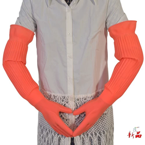 Сверхдлинные длинные водонепроницаемые перчатки, пластиковые латексные нарукавники, 56см, увеличенная толщина