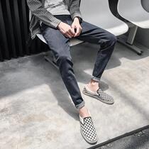 Autumn jeans men slim Korean version casual stretch boys small pants mens trend student new trousers