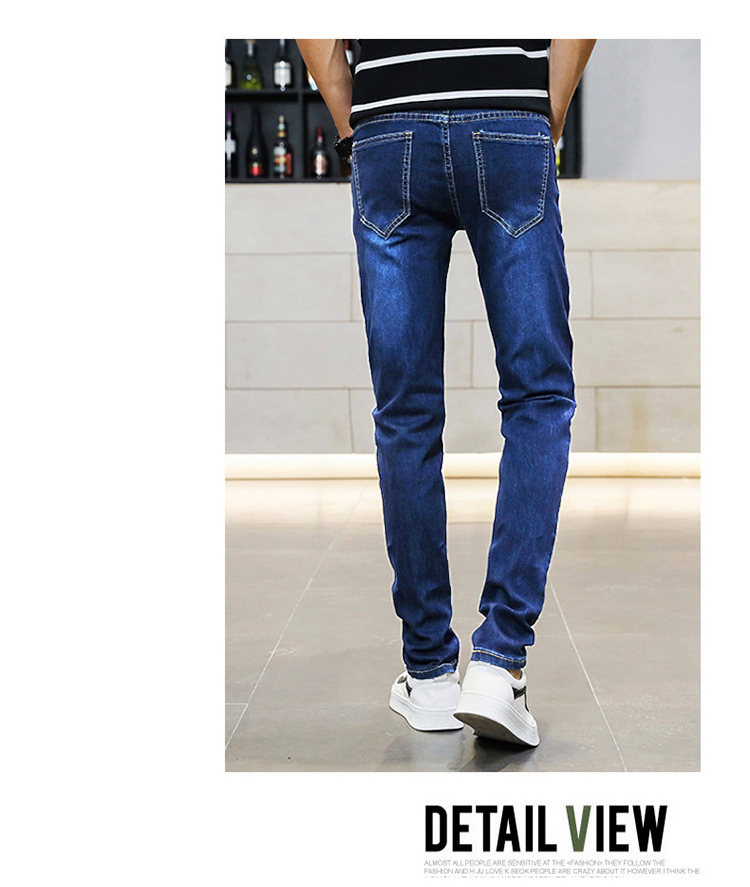 Quần thun nam cộng với quần jean nhung dày, quần lửng nam mùa thu và mùa đông quần áo thể thao nam