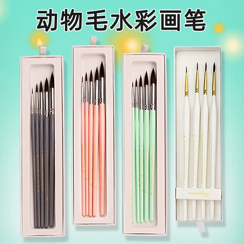 飞乐鸟 Акварель, художественный профессиональный комплект, пигментированная кисть для письма с животными, лайнер, подходит для начинающих