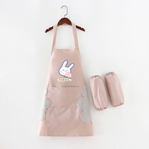 Apron 2021 new kitchen sleeves Two sets Erasable Home Summer Waterproof Oil Proof Fashion Cute Customised