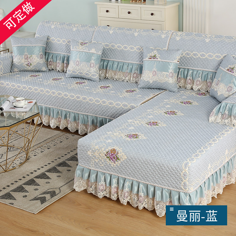 Sofa cushion combination cushion cloth set four seasons universal non-slip fabric 3 6 meters sofa cover cover cloth cushion European style