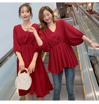 Breastfeeding dress Korean version 202 spring and autumn fashion out summer new breastfeeding clothes hot mom thin maternity clothes