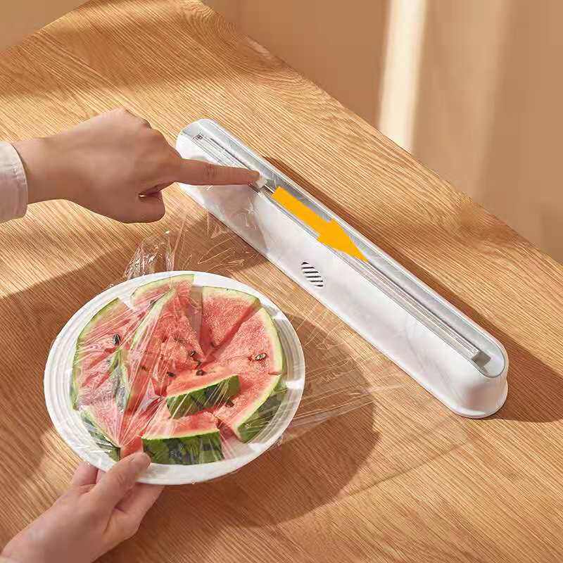 Slider plastic wrap cutter Home kitchen artifact with suction cup plastic wrap box cutting box cut tin foil splitter