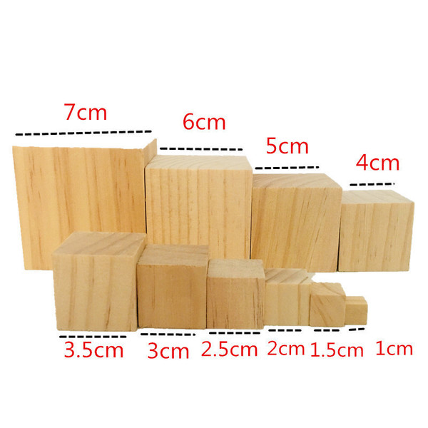Cube-Shaped Pine Wood Blocks, Small Pine Wood Cubes, Solid Wood Building Blocks, Pine Wood DIY Handmade Model Making Materials