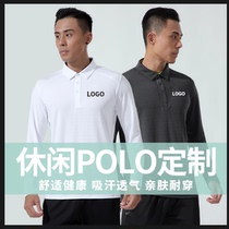 Quick-drying long sleeve polo shirt custom fitness coach work clothes sports enterprise group building lapel T-shirt printing logo