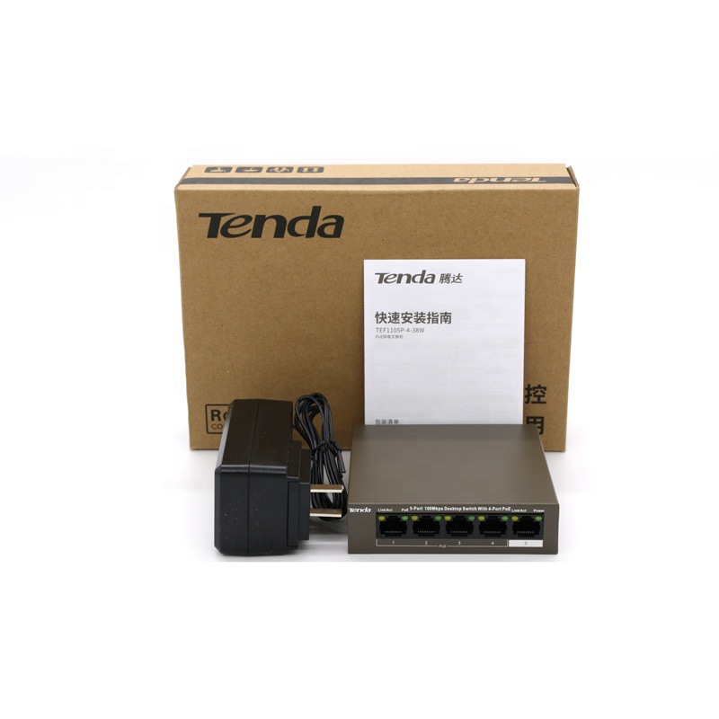 Tenda Tenda TEF1105P 5 Mouth POE 100 trillion Switch Wireless Routers Monitor Network Interface Splitter