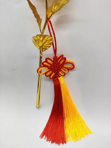 Китайская двухцветная подвеска с кисточками, фонарь с аксессуарами ручной работы