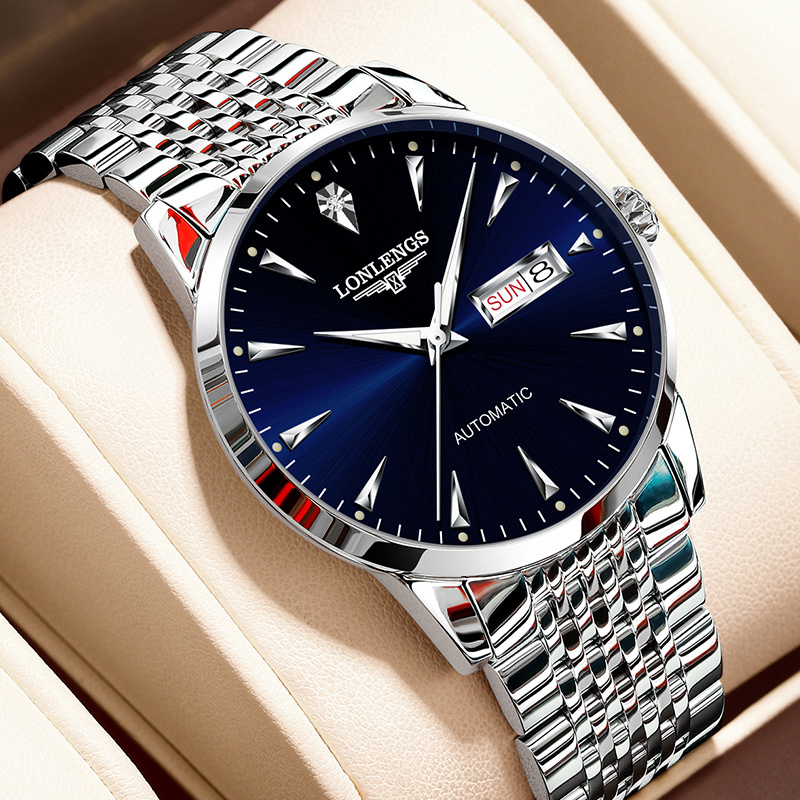 Swiss Genuine Lonlengs Watch Men's Fully Automatic Mechanical Watch, Exquisite Business Fashion, Luminous and Waterproof