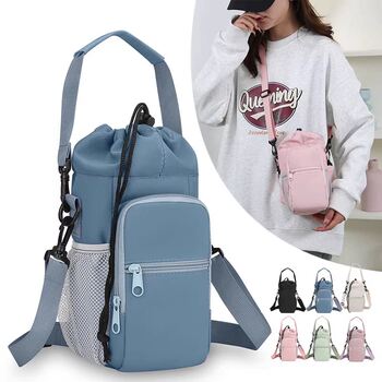 Outdoor travel sports gym mobile phone water bottle all-in-one bag women's shoulder crossbody bag hand water cup bag nylon