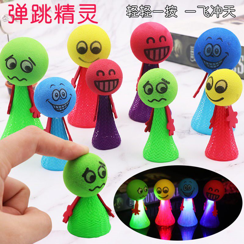 Shake-in-the-light Luminous Bounce Genie Size Number Jumping Pixie Spring Man Bounce Little Man Jumping Man Toy-Taobao