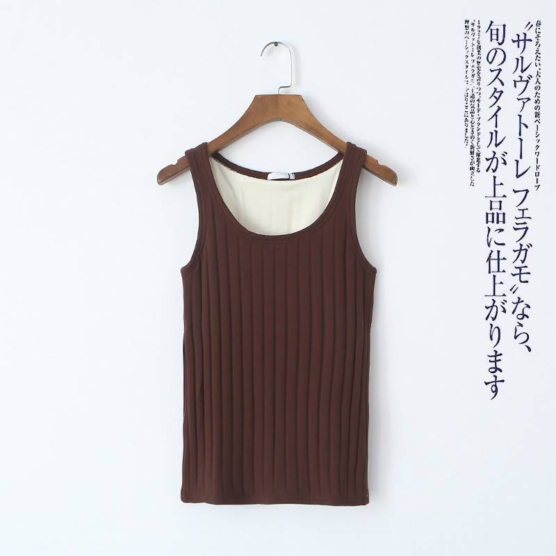 Tay mùa thu / mùa đông hai tầng ấm áo khoác vào mùa đông nhấn áo đáy womens vest cộng nhung cô gái bông ấm cộng.