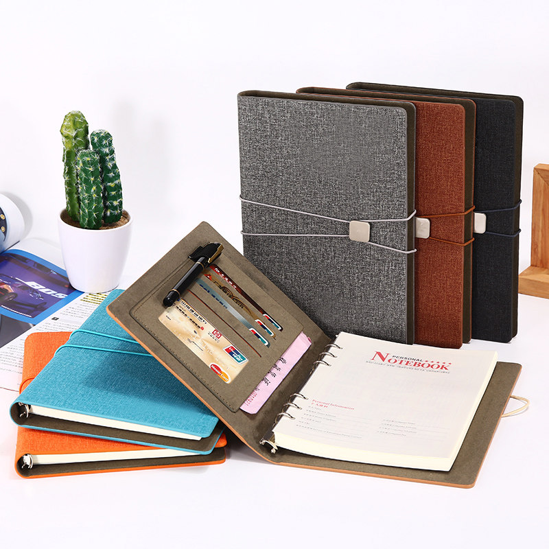 Creative A5 Notebook Stationery Benson Business Loose-leaf Metal Buckle Imitation Leather Notepad Student Thickening Diary custom