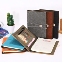 Creative A5 notebook stationery book business loose-leaf metal buckle imitation leather notepad Student thickened diary custom