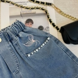 Джинсовая юбка, шорты, тонкие детские штаны, в западном стиле, в корейском стиле, детская одежда