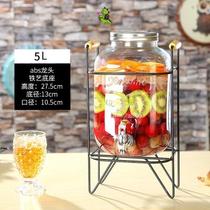 Coke bucket with faucet glass container sparkling bottle fruit juice jar dessert table utensils enzyme bucket self-service drink bucket