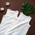 . 2 miếng mới tay áo ngắn trẻ em thoải mái ban đầu lưới trắng thở cậu bé cô gái mùa hè bé mỏng vest. 
