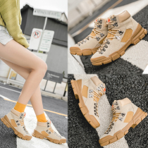 Martin Boots Womens Short Boots Korean version of British Wind Joker Student Flat Womens Boots 2018 Autumn and Winter New Womens Single Boots