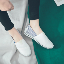 Cloth shoes female Korean students Joker spring and summer old Beijing canvas shoes womens shoes a pedal non-slip flat lazy shoes