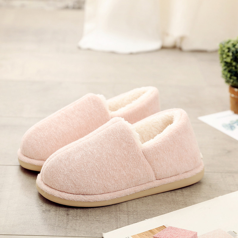 Winter lovers bag heel cotton slippers women's room thick bottom plush Home Lunar Shoes Warm Non-slip Postpartum Winter-Taobao
