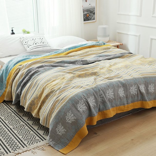 Towel quilt pure cotton six-layer gauze blanket adult cotton family summer-conditioning blanket cover quilt bed blanket