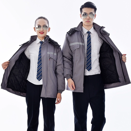 Зимний съемный износостойкий пуховик для работы, увеличенная толщина
