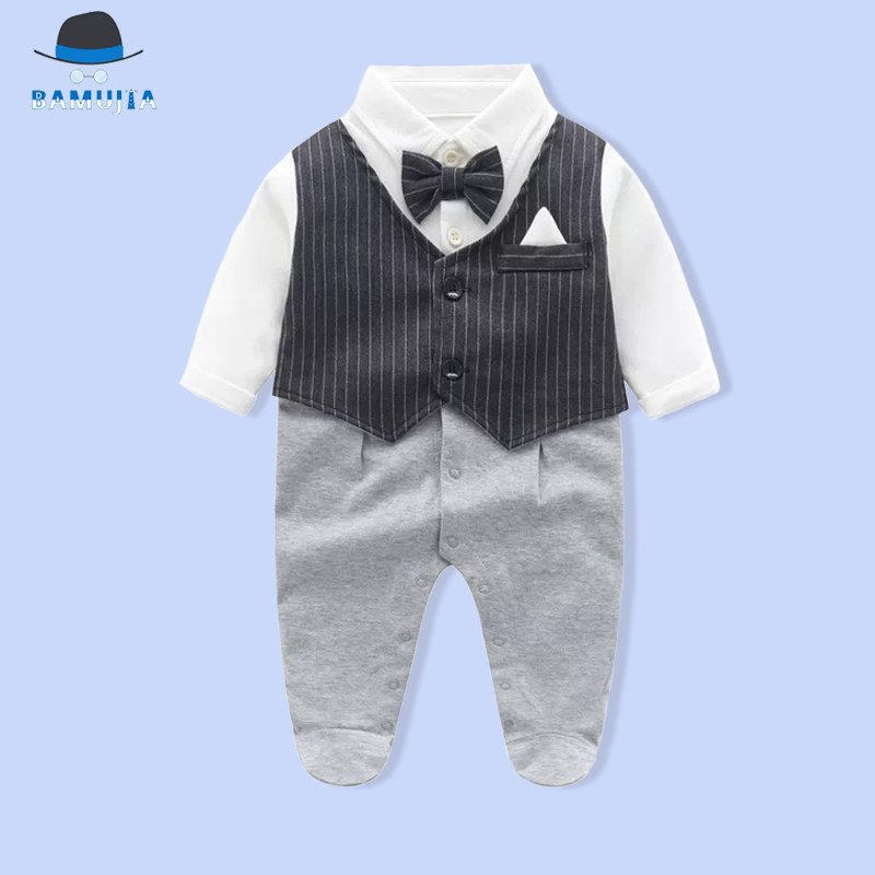 2020 Boy's pure cotton - wrapped gentleman's horse - coat baby full moon - hair - garment for hundreds of days