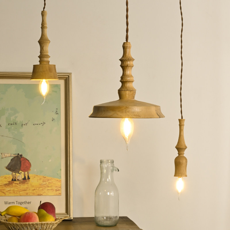 Retro chandeliers solid wood hand made with table chandeliers Japanese style ins and wind bedrooms Bed Headlights Folk Dining Room Cafe Lights