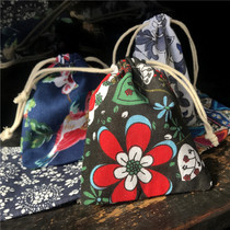 Text play Bodhi Buddha beads jewelry bag Cotton linen bag characteristic ethnic style retro Chinese style storage bag