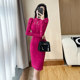 Women's clothing 2022 new autumn and winter lace sexy temperament ladies have a feminine style with a bottoming and fur dress