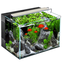 Ultra-white back filter fish tank self-circulating lazy artificial landscape tank small living room ecological desktop goldfish tank side filter grass tank