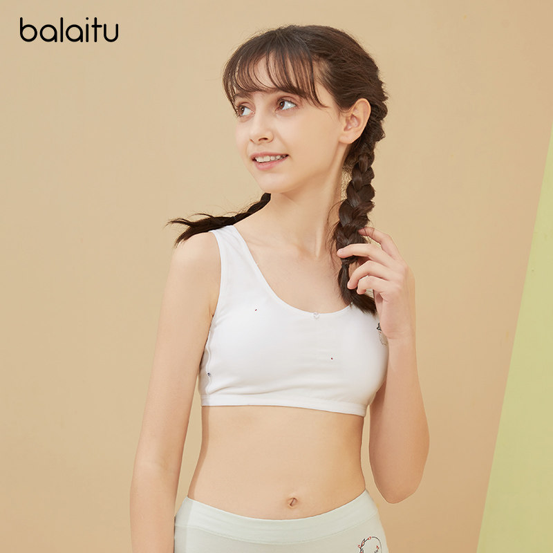Baletu adolescent girls development underwear cotton 9-12 year old student bra girl vest two-piece